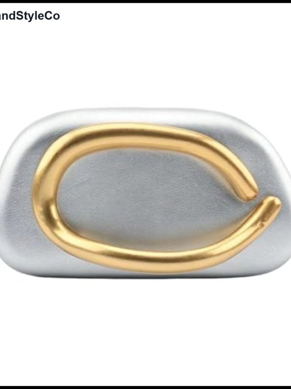 PU Leather Metal Handle Clutch Mini Evening Bag Compact Magnetic Closure